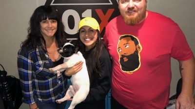 Jason, Deb and Anjelah Johnson in studio.