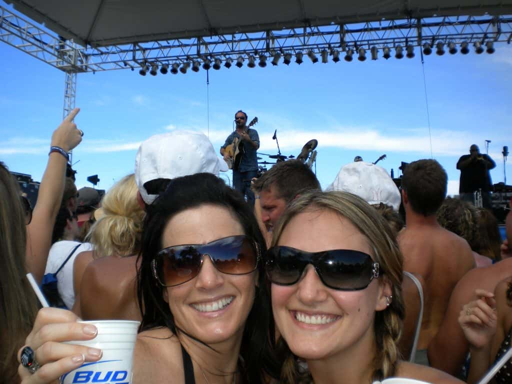 Deb and former producer Cassandra at the Bud Light Party Cruise from 2009.