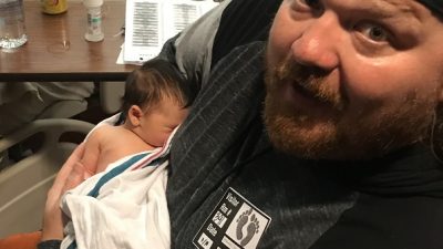 Jason with Kenny's baby.