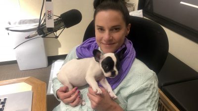 Deb and her new dog Alfie.