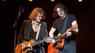 Brendan Benson and Jack White of The Raconteurs performing