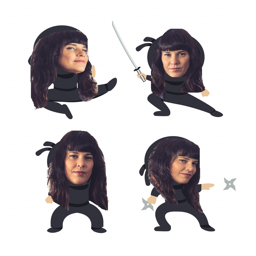 Photoshop photo of Deb as a ninja.