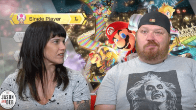 Jason and Deb Playing Mario Kart