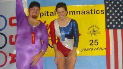 Jason and Deb cheering at the Jason And Deb’s Modern Decathlon