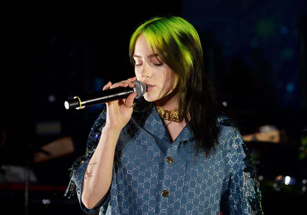 Billie Eilish, wearing Gucci, performs onstage at the 2019 LACMA Art + Film Gala Presented By Gucci at LACMA on November 02, 201