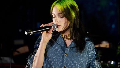 Billie Eilish, wearing Gucci, performs onstage at the 2019 LACMA Art + Film Gala Presented By Gucci at LACMA on November 02, 201