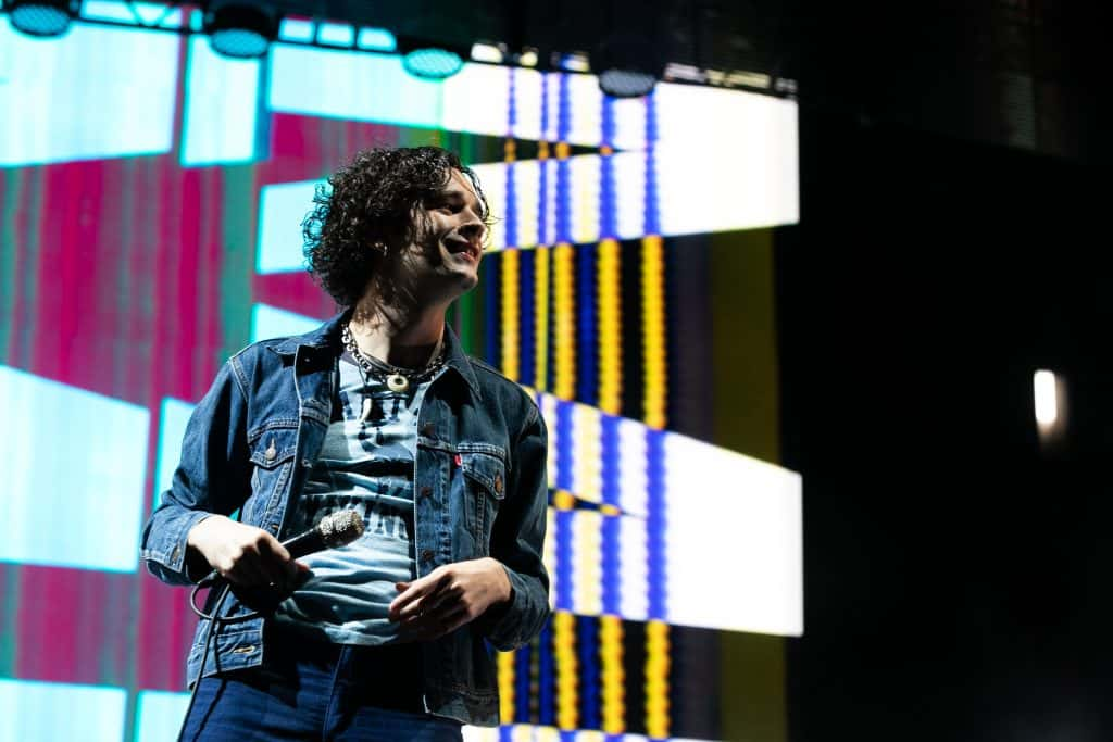 Matthew Healy of The 1975 performs on stage during Electric Picnic Music Festival 2019 at on August 31, 2019 in Stradbally, Irel