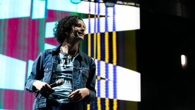 Matthew Healy of The 1975 performs on stage during Electric Picnic Music Festival 2019 at on August 31, 2019 in Stradbally, Irel