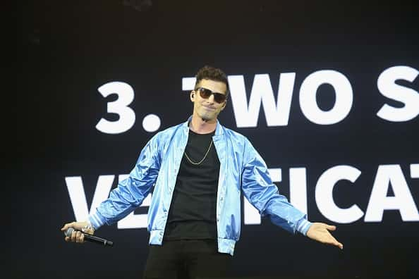 Andy Samberg of The Lonely Island performs in concert during day three of the Bonnaroo Music And Arts Festival on June 15, 2019