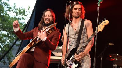 Nick Wheeler and Tyson Ritter of All American Rejects performs during City Parks Foundation SummerStage