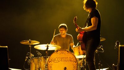 Jack White and Patrick Keeler on stage