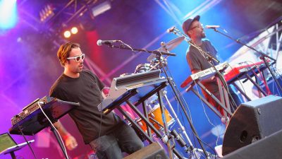 This is a photo of The Knocks Performing Live