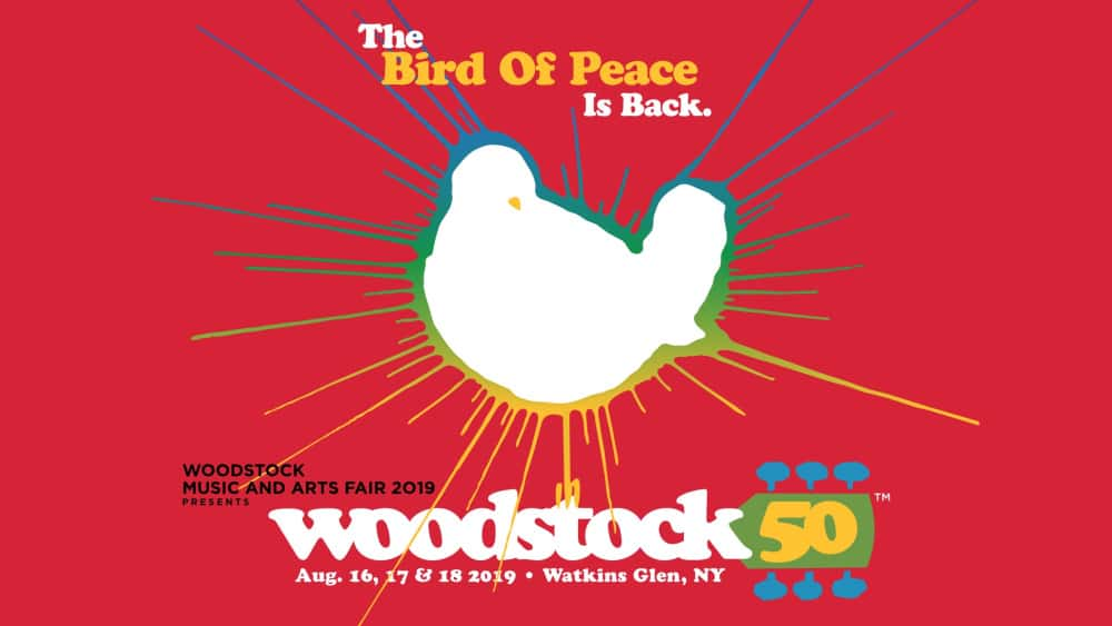 "The bird of peace is back, woodstock 50"