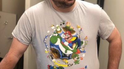 Nick wearing a new hat.