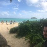 Lanikai Beach With Jason's Friend Sal : View of the beach in Hawaii and Jason's friend Sal. 
