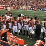 The Whole Team : View from Deb's seats of the DKR stadium and the Longhorn players. 