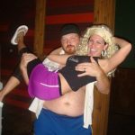 #TBTwJnD: Jason Is A Stripper: jason holding the bachelorette in his arms while she strikes a pose for the camera