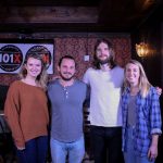 101X-Session With Mt. Joy at Scoot Inn: Mt. Joy meet and greet picture with two women