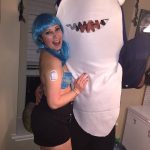 Producer Nick again with the ex as Katy Perry and Left Shark.: Producer Nick again with the ex as Katy Perry and Left Shark.
