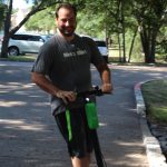 Jason, Deb and Nick Try Out Lime Scooters: Nick hops on a Lime Scooter in the 101X parking lot