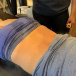 It's My Back!: Deb getting a cryotherapy treatment on her back. 