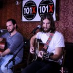 101X-Session With Mt. Joy at Scoot Inn: Mt. Joy strumming guitars at the 101X Session at Scoot Inn