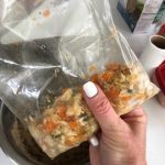 Dog Chef Deb : A mixture of dog food, white and brown rice and vegetables in a bag. 