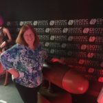 Jason Goes To Barcelona : Jason's mom in front of risque art in Barcelona. 