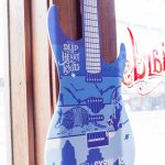 The 101X Day Party during SXSW-Day 1: Bud Light Cardboard Guitar that reads 
