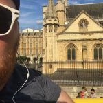 Jason Visits London: Jason in front of a house in London. 