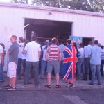 Deb's Boxing Match! : the crowd outside ready to watch 