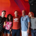 101X-Session with half•alive at Aviator Nation: Half Alive posing with a couple of fans