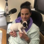 Say Hello To Alfie!: Jason and her new dog Alfie in the studio. 