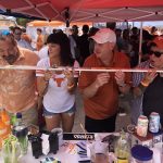 Game Day Shot Ski : Deb and friends drinking from a Shot Ski  at the Texas tailgate. 