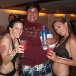 #TBT Bud Light Party Cruise : Deb and former ‘Sorority Intern’ Cassandra at the Bahamas Bud Light Party Cruise from 2009 with another guy holding Bud Light cans. 