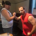 Img 2215: Jason and Producer Nick test out Deb's hugging hypothesis in studio