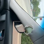 Deb's Dog Does It Again: A hole in Deb's dog chewed in her car's upholstry