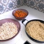 Dog Chef Deb : Bowls of white rice, brown rice and vegetables. 