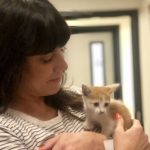 Deb's New Adorable Friend : Deb kissing her new kitten friend. 