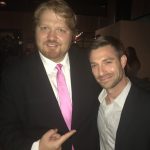 Jason with Deb's date, aka Super Boss.