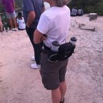 Producer Nick And His Mom Explore Mount Bonnell : Nick's mom with two water bottles at Mount Bonnell. 