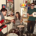 #TBT with J&D: Boy 101 - Deb Drums: Deb and the band drumming and playing guitar 