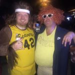 Jason Teen Wolf With Friend Bernie As Jason Dick: Jason dressed as Teen Wolf with his friend Bernie dressed as Jason