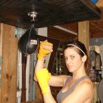 Deb's Boxing Match! : Deb punching bag 