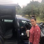 Deb Sees Jason' s Tesla For The First Time: Deb outside viewing Jason's new Tesla. 