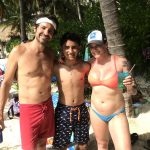 Deb's Vacation To Isla Mujeres: Deb and her friend and his son in Mexico on the beach. 