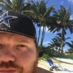 Lanikai Beach Look Two : View of Jason's profile in Hawaii on the beach. 