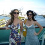 #TBT Bud Light Party Cruise : Deb and former ‘Sorority Intern’ Cassandra at the Bahamas Bud Light Party Cruise from 2009 with dresses on a boat. 