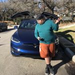 Why Yes, They Are: Jason in front of his new Tesla. 