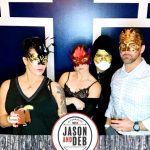 Jason & Deb's Don't Go Downtown NYE Party: group of people posing with masquerade masks on